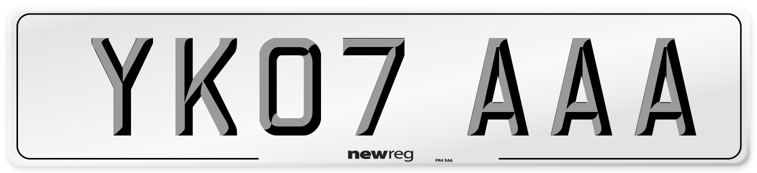 YK07 AAA Number Plate from New Reg